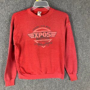Vintage Sweatshirt Women's Large Pullover Red Original Club Mode Logo 7